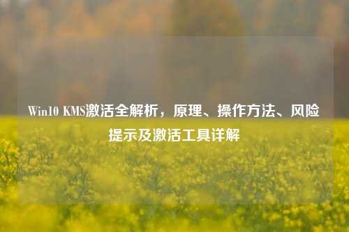 Win10 KMS激活全解析，原理、操作方法、风险提示及激活工具详解