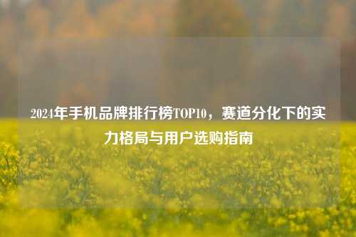 2024年手机品牌排行榜TOP10，赛道分化下的实力格局与用户选购指南
