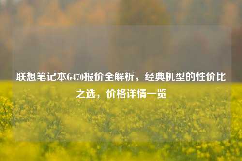 联想笔记本G470报价全解析，经典机型的性价比之选，价格详情一览