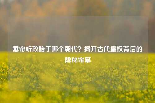 垂帘听政始于哪个朝代？揭开古代皇权背后的隐秘帘幕
