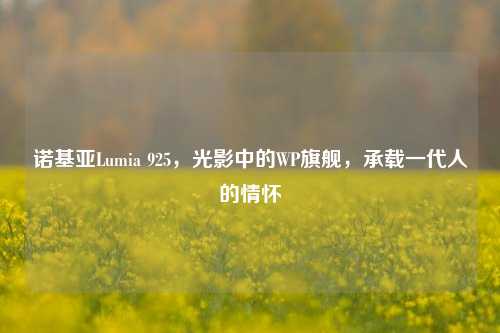 诺基亚Lumia 925，光影中的WP旗舰，承载一代人的情怀