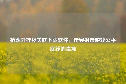 枪魂外挂及关联下载软件，击穿射击游戏公平底线的毒瘤