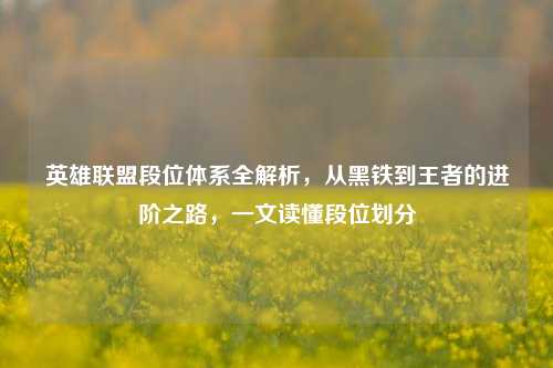 英雄联盟段位体系全解析，从黑铁到王者的进阶之路，一文读懂段位划分