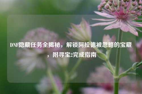 DNF隐藏任务全揭秘,解锁阿拉德被忽略的宝藏,附寻宝2完成指南