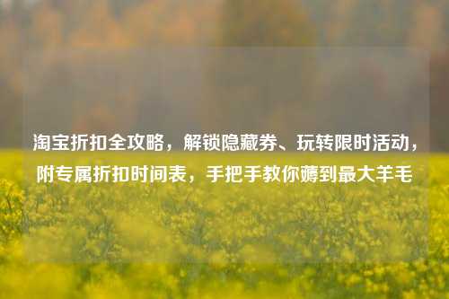 淘宝折扣全攻略，解锁隐藏券、玩转限时活动，附专属折扣时间表，手把手教你薅到最大羊毛