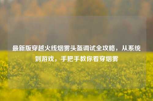 最新版穿越火线烟雾头盔调试全攻略，从系统到游戏，手把手教你看穿烟雾