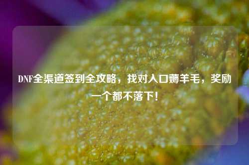 DNF全渠道签到全攻略，找对入口薅羊毛，奖励一个都不落下！