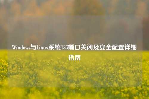Windows与Linux系统135端口关闭及安全配置详细指南