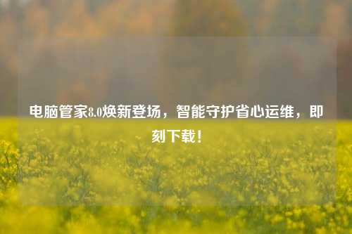 电脑管家8.0焕新登场,智能守护省心运维,即刻下载!