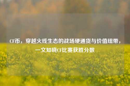 CF币,穿越火线生态的战场硬通货与价值纽带,一文知晓CF比赛获胜分数