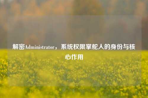 解密Administrator,系统权限掌舵人的身份与核心作用