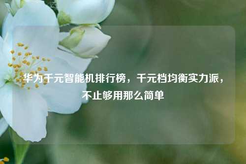 华为千元智能机排行榜,千元档均衡实力派,不止够用那么简单