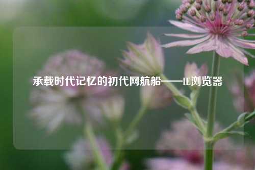 承载时代记忆的初代网航船——IE浏览器