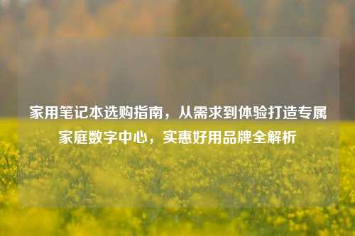 家用笔记本选购指南，从需求到体验打造专属家庭数字中心，实惠好用品牌全解析