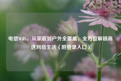 电信WiFi，从家庭到户外全覆盖，全方位解锁高速网络生活（附登录入口）