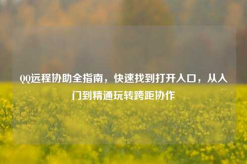 QQ远程协助全指南,快速找到打开入口,从入门到精通玩转跨距协作