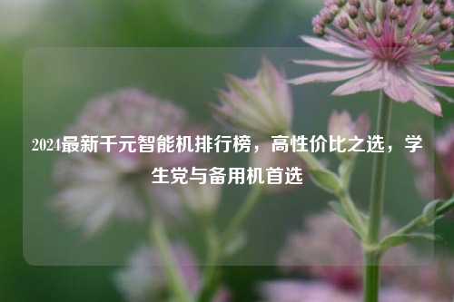 2024最新千元智能机排行榜，高性价比之选，学生党与备用机首选
