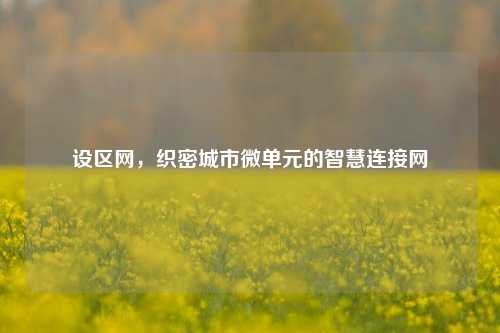 设区网,织密城市微单元的智慧连接网