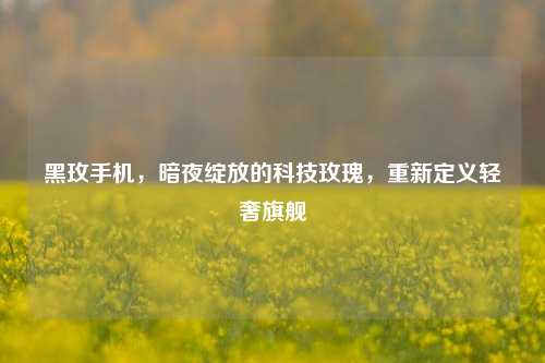黑玫手机，暗夜绽放的科技玫瑰，重新定义轻奢旗舰