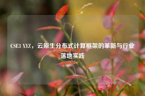 CSE3 XYZ,云原生分布式计算框架的革新与行业落地实践