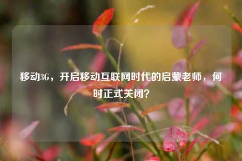 移动3G,开启移动互联网时代的启蒙老师,何时正式关闭?