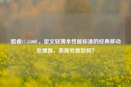 酷睿i7-5500U,定义轻薄本性能标准的经典移动处理器,表现究竟如何?