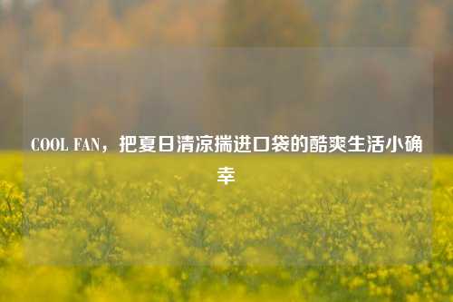 COOL FAN，把夏日清凉揣进口袋的酷爽生活小确幸