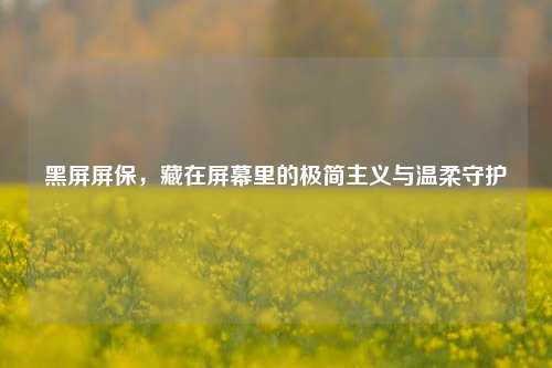 黑屏屏保，藏在屏幕里的极简主义与温柔守护