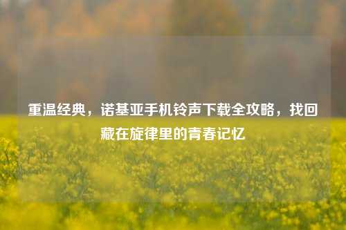 重温经典，诺基亚手机铃声下载全攻略，找回藏在旋律里的青春记忆