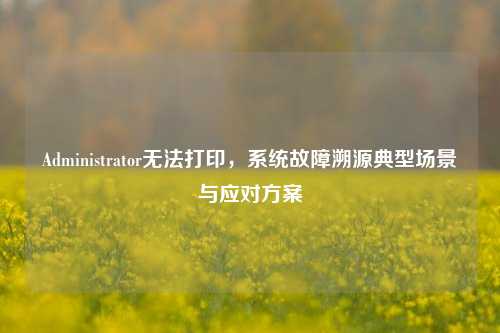 Administrator无法打印,系统故障溯源典型场景与应对方案