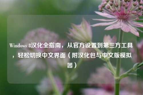 Windows 8汉化全指南，从官方设置到第三方工具，轻松切换中文界面（附汉化包与中文版模拟器）