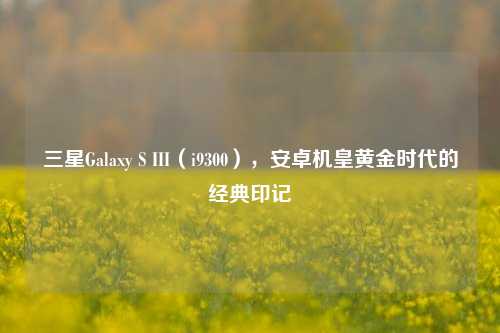 三星Galaxy S III(i9300),安卓机皇黄金时代的经典印记