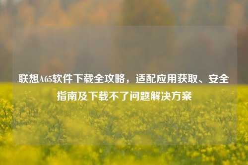 联想A65软件下载全攻略,适配应用获取、安全指南及下载不了问题解决方案