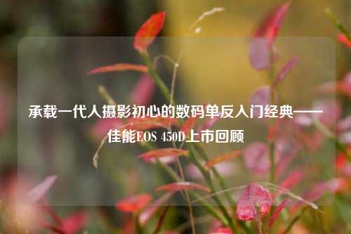 承载一代人摄影初心的数码单反入门经典——佳能EOS 450D上市回顾