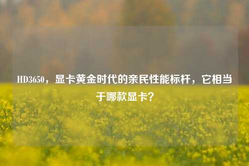 HD3650，显卡黄金时代的亲民性能标杆，它相当于哪款显卡？