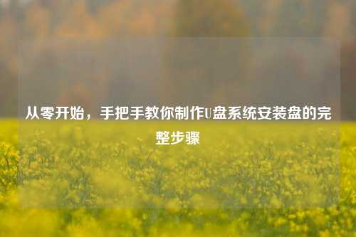从零开始,手把手教你制作U盘系统安装盘的完整步骤
