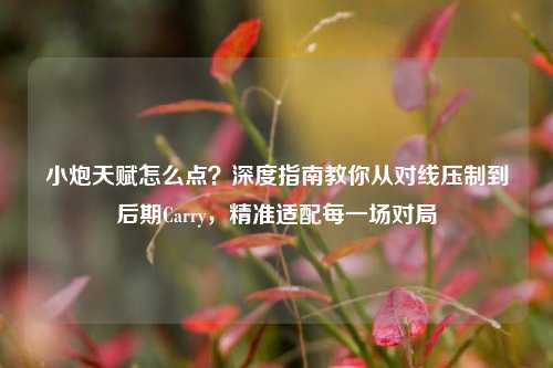 小炮天赋怎么点？深度指南教你从对线压制到后期Carry，精准适配每一场对局