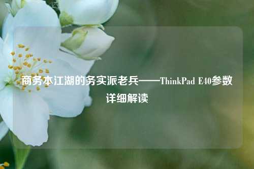 商务本江湖的务实派老兵——ThinkPad E40参数详细解读