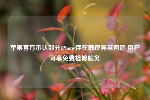 苹果官方承认部分iPhone存在触摸异常问题 用户可享免费检修服务