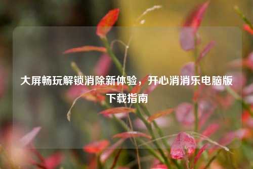 大屏畅玩解锁消除新体验，开心消消乐电脑版下载指南