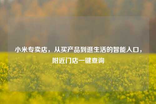 小米专卖店,从买产品到逛生活的智能入口,附近门店一键查询