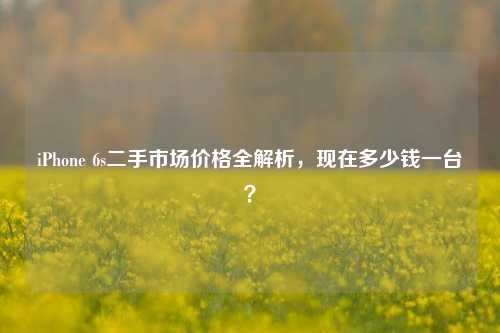 iPhone 6s二手市场价格全解析,现在多少钱一台?