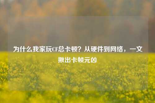 为什么我家玩CF总卡顿?从硬件到网络,一文揪出卡帧元凶
