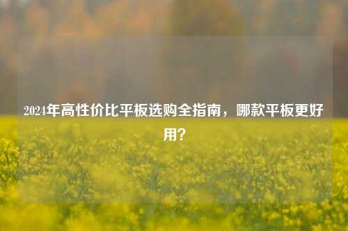 2024年高性价比平板选购全指南，哪款平板更好用？
