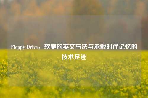Floppy Drive,软驱的英文写法与承载时代记忆的技术足迹