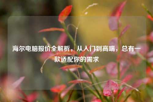 海尔电脑报价全解析，从入门到高端，总有一款适配你的需求