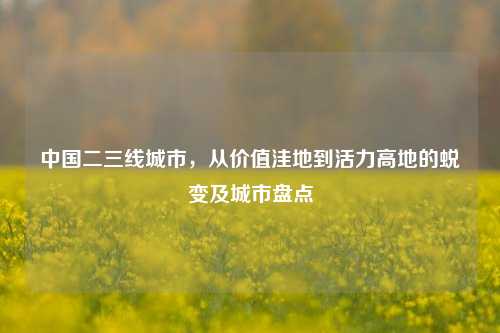 中国二三线城市，从价值洼地到活力高地的蜕变及城市盘点