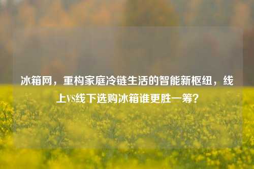 冰箱网，重构家庭冷链生活的智能新枢纽，线上VS线下选购冰箱谁更胜一筹？