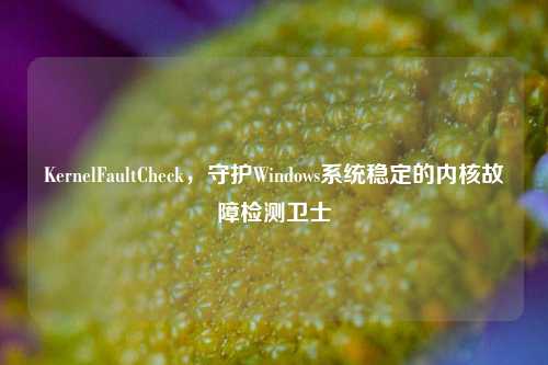 KernelFaultCheck,守护Windows系统稳定的内核故障检测卫士