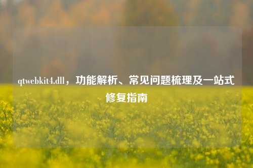 qtwebkit4.dll，功能解析、常见问题梳理及一站式修复指南